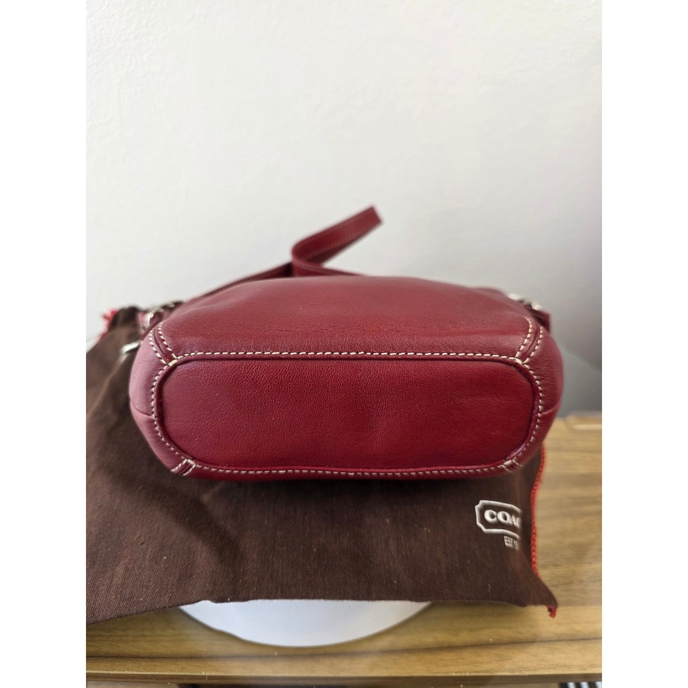 Coach Legacy Demi Mini Hobo Bag Y2K red leather contrast stitching silver-tone - Picture 4 of 15